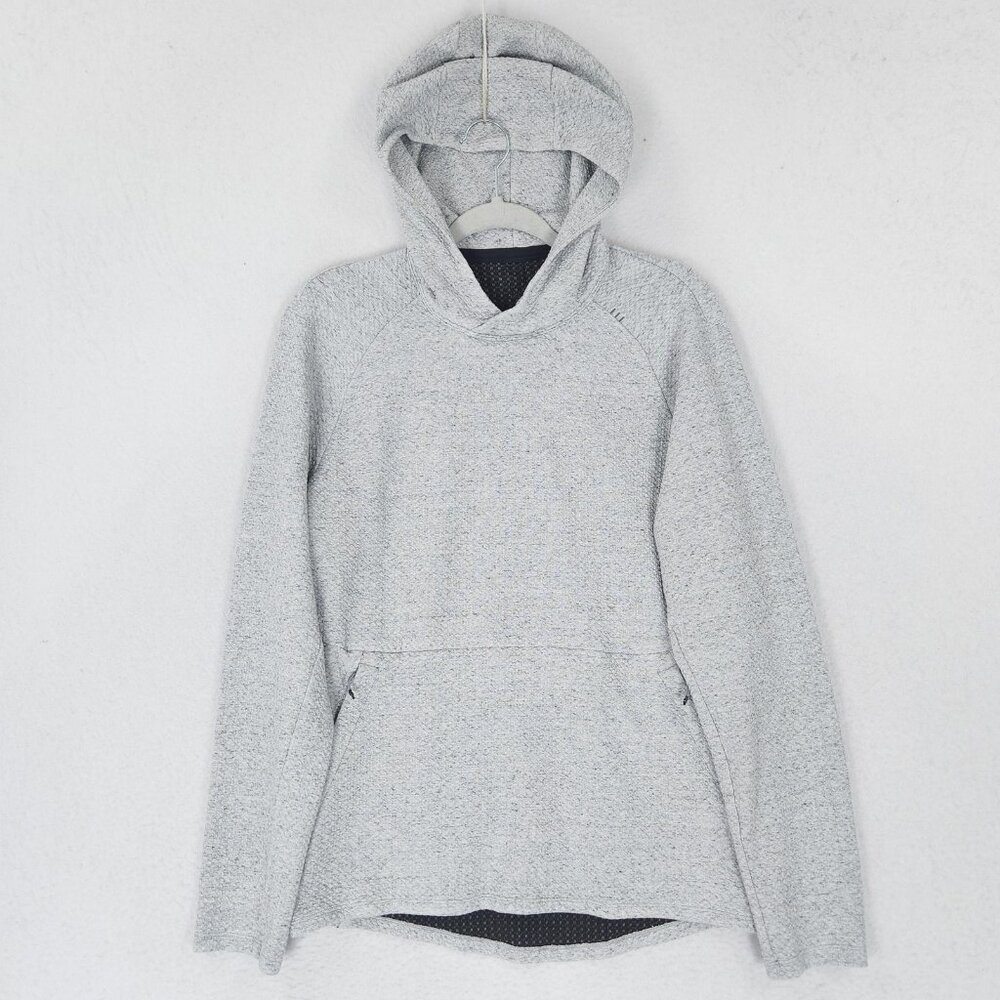 Lululemon Sweater Mens Large Gray At Ease Hoodie Pullover Textured Knit Athletic
